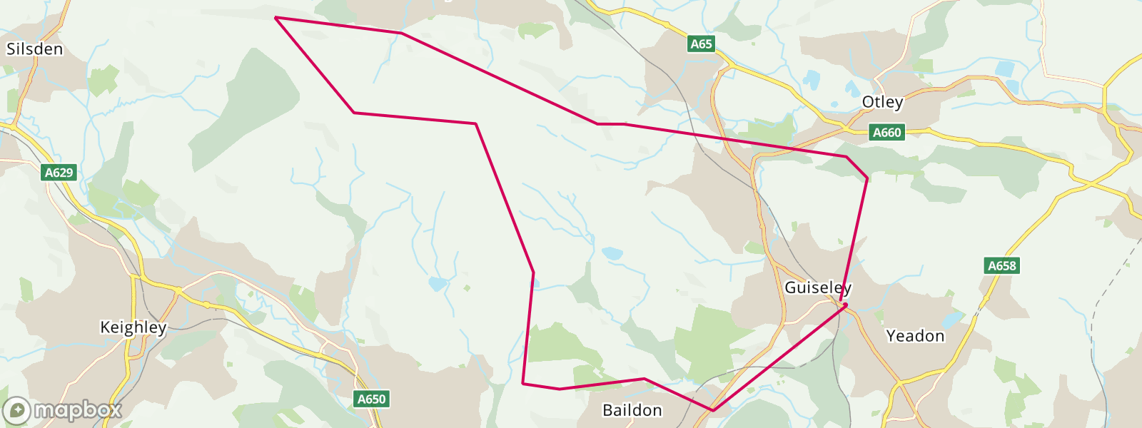 Map of the Rombald's Stride route